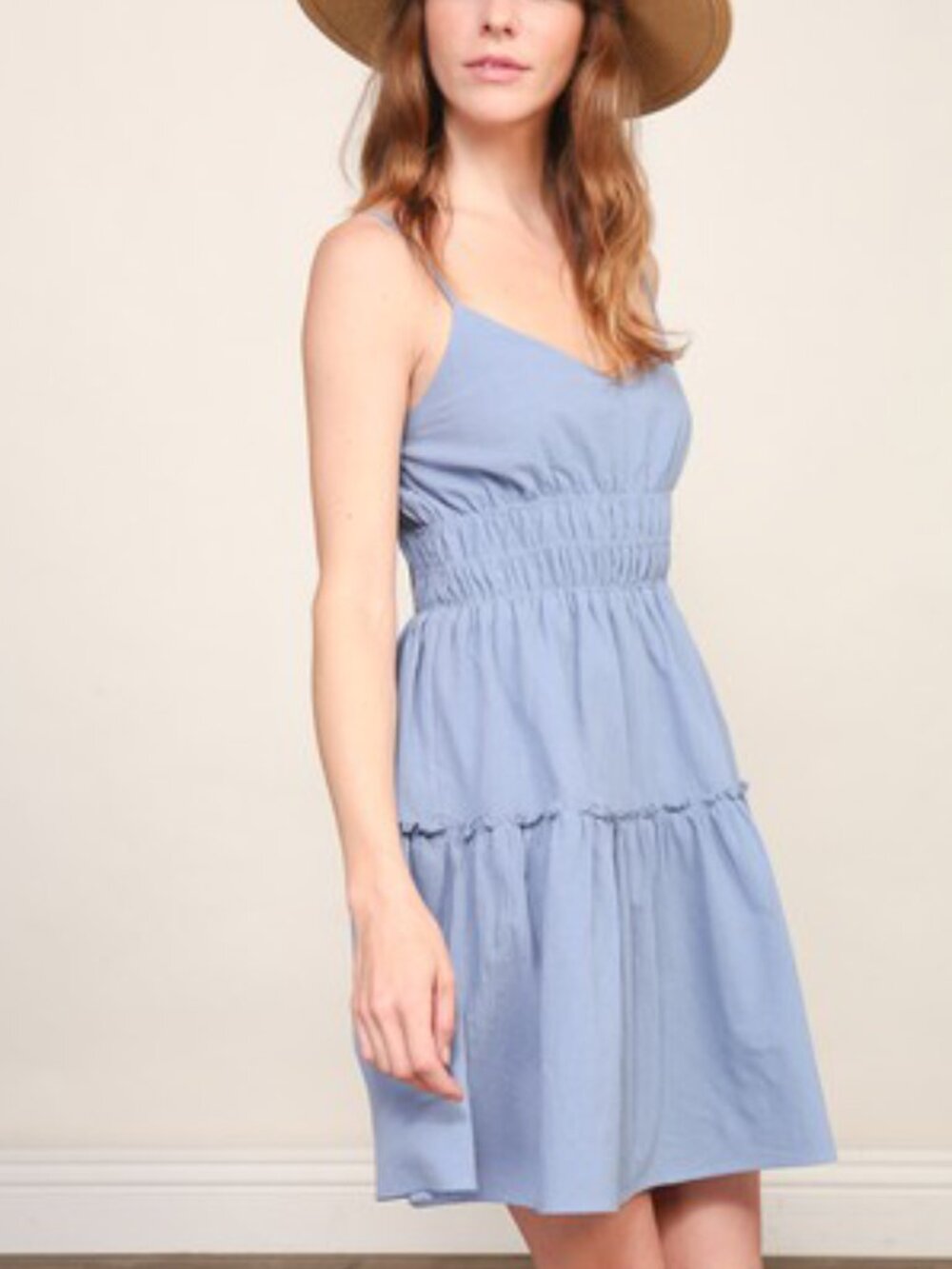 2 Summer/fall  Dresses and  Beige Floppy Hat Bundle